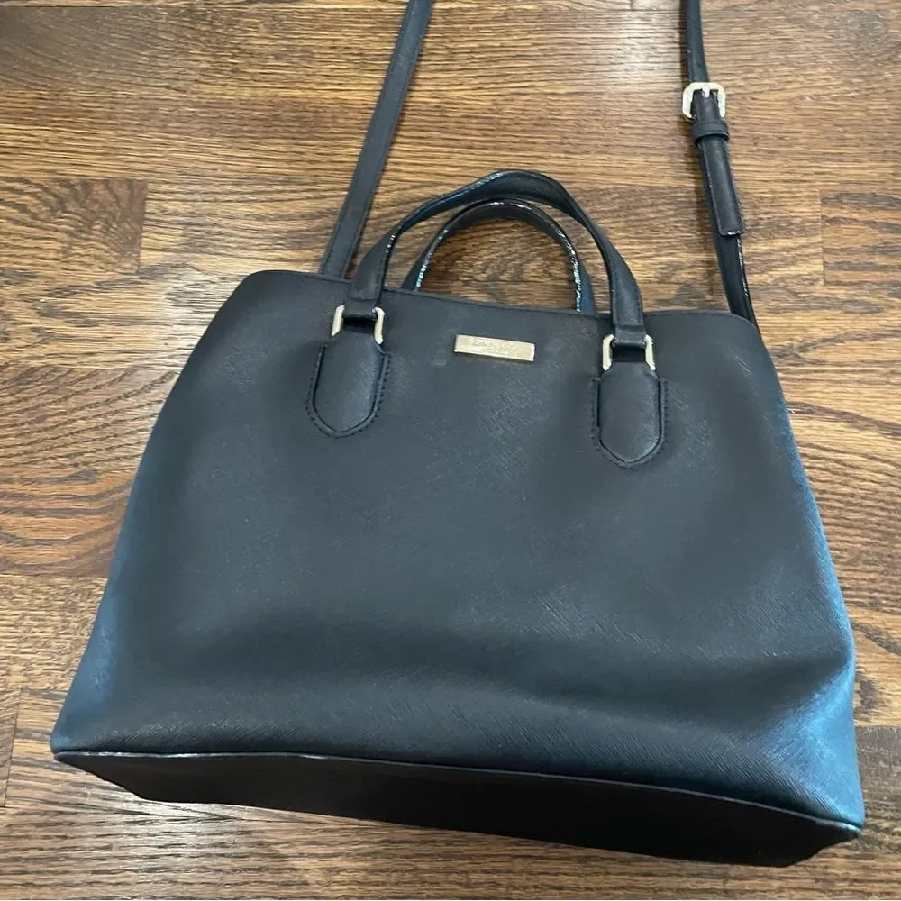KATE SPADE Evangelie Laurel Way Black Leather Satchel